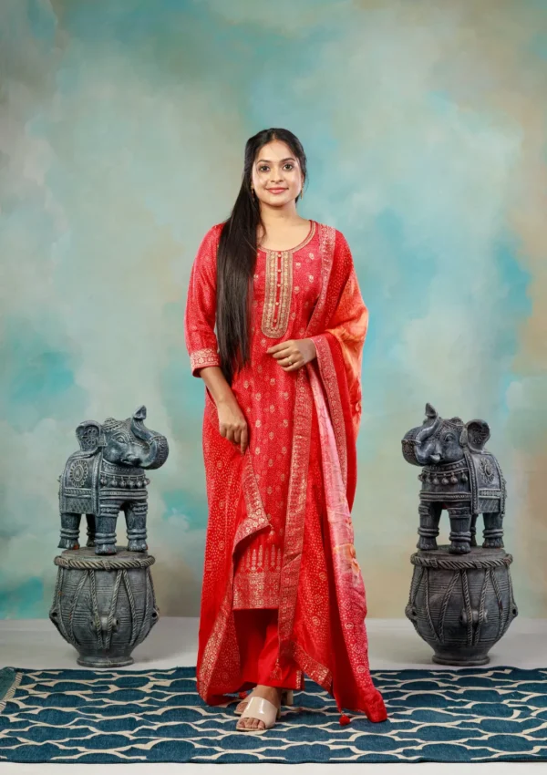 Salwar Set - Red - Image 4